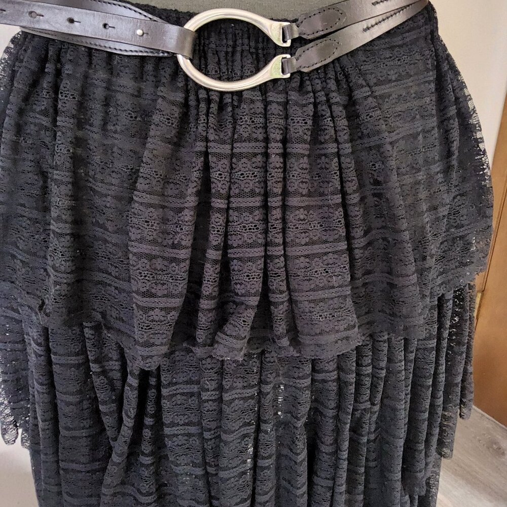 Free People Intimatley Let's Go Girls Fairy Tiered Lace Ruffle Maxi Skirt M - Picture 4 of 5